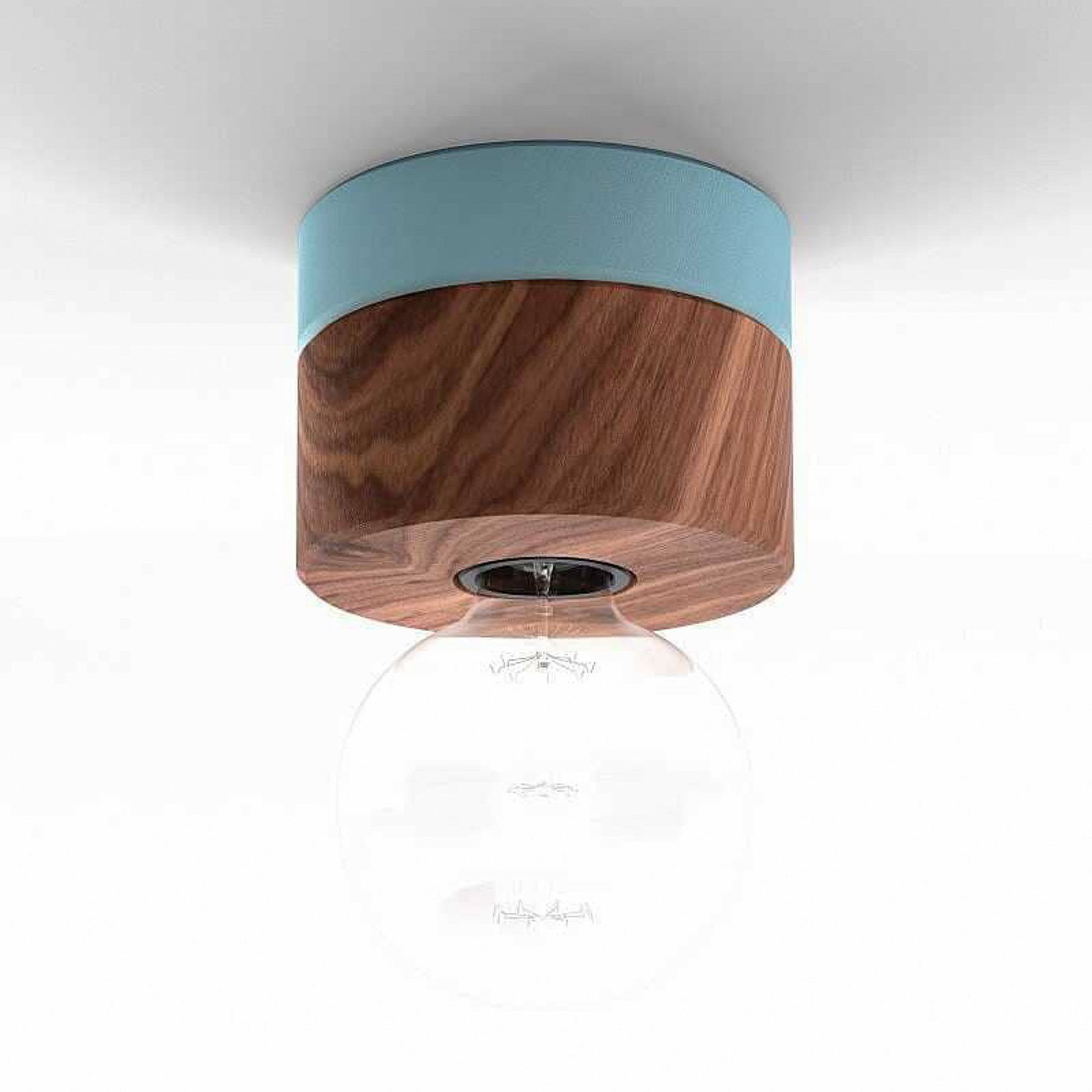 ALMUT 0239 ceiling lamp, sustainable, walnut/blue