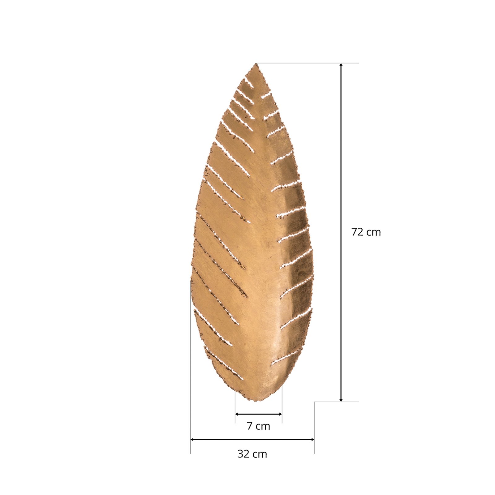 Pietro wall light in leaf form, gold