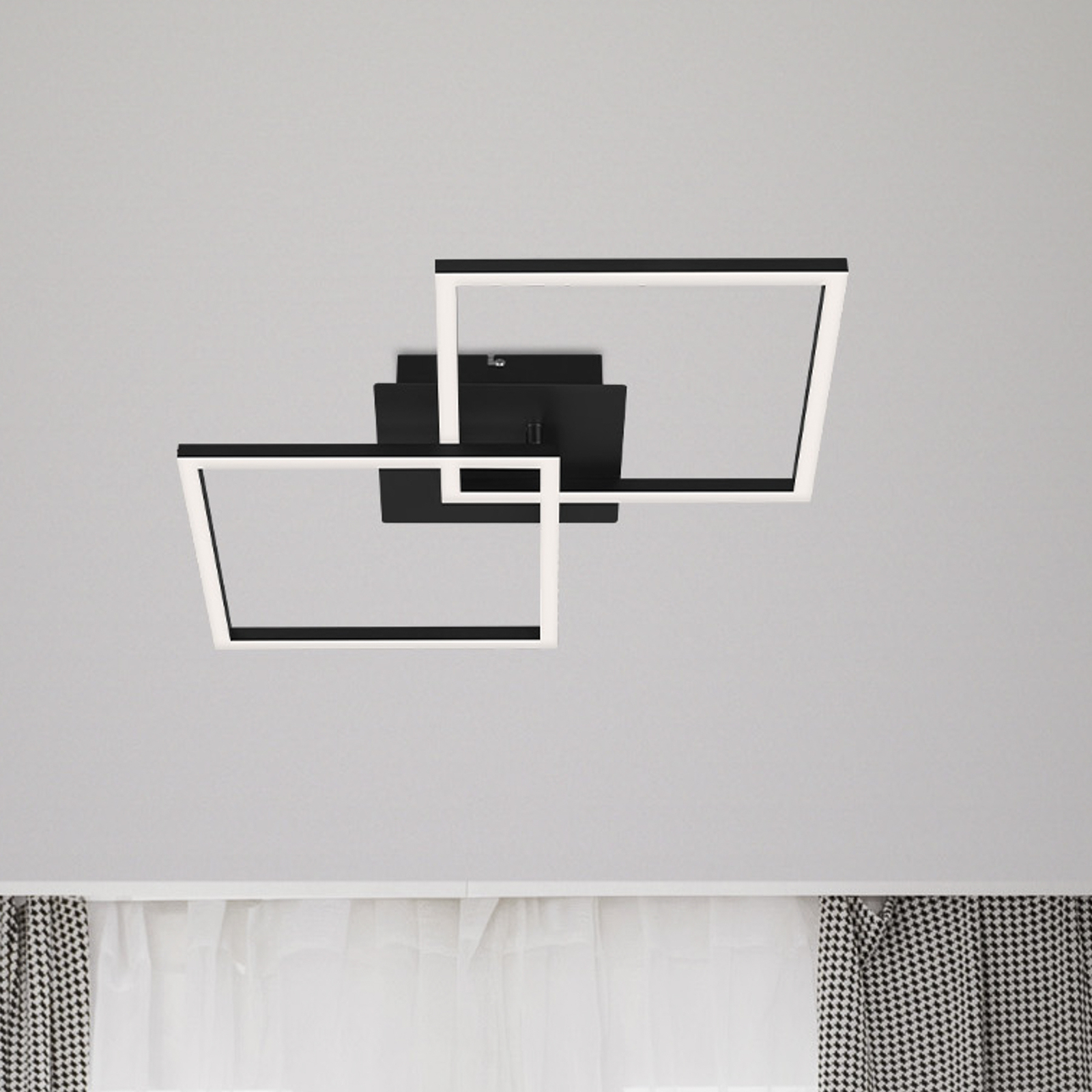 Frame LED-taklampe 2 lyskilder switch dim svart