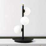 Lámpara de mesa Pomì con tres esferas de vidrio