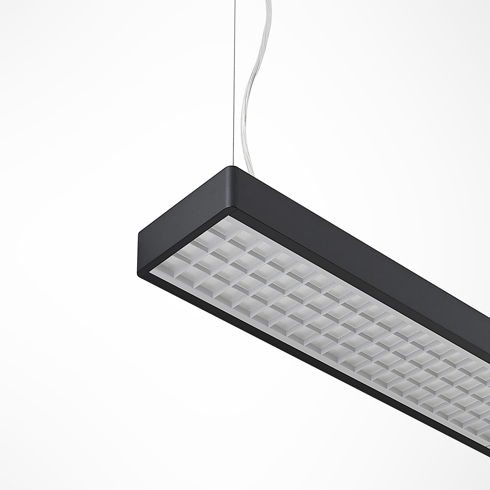 Arcchio LED-Büropendellampe Susi, schwarz, Aluminium, DALI