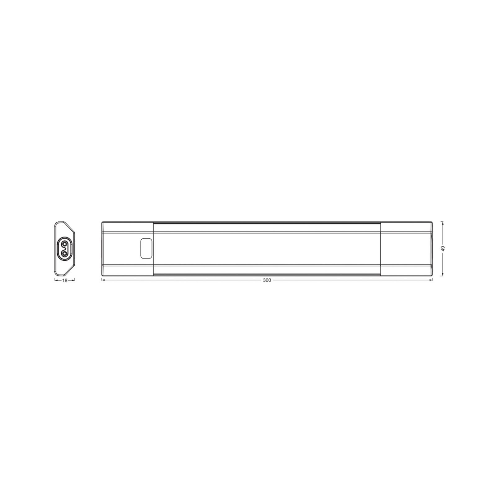 Lampe sous meuble LED OSRAM pour montage encastré Linear Edge Sensor 30 cm