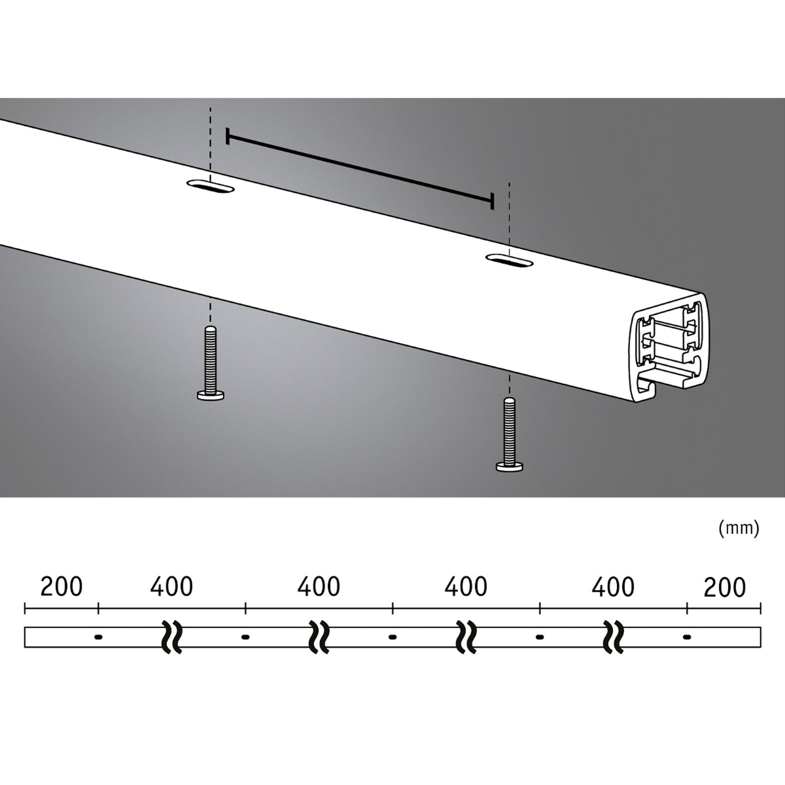 Paulmann URail track, aluminium, 230 V