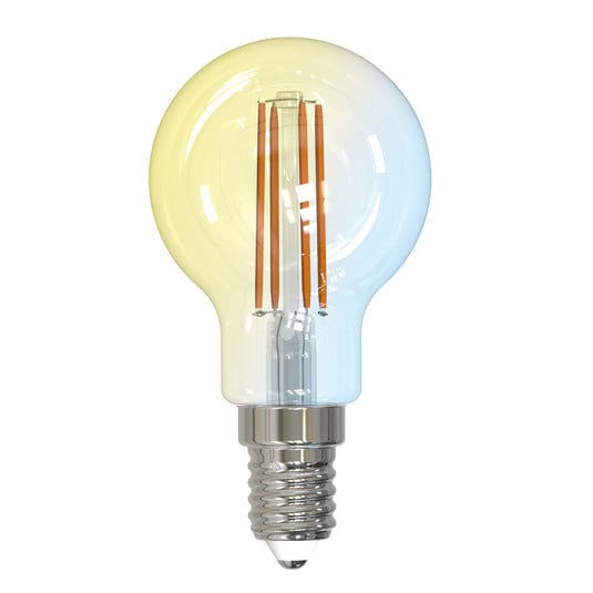 LUUMR Smart bombilla a gota LED transparente E14 4.2W Tuya WLAN CCT