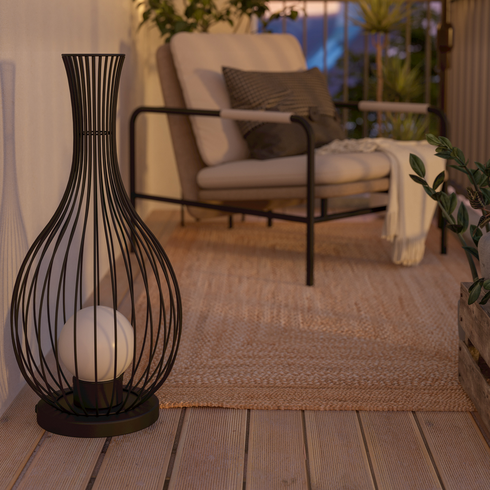 EGLO Fossombrone lampe sur pied extérieure, noire