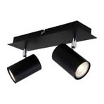 2857-025 ceiling light, pivotable, 2-bulb, black