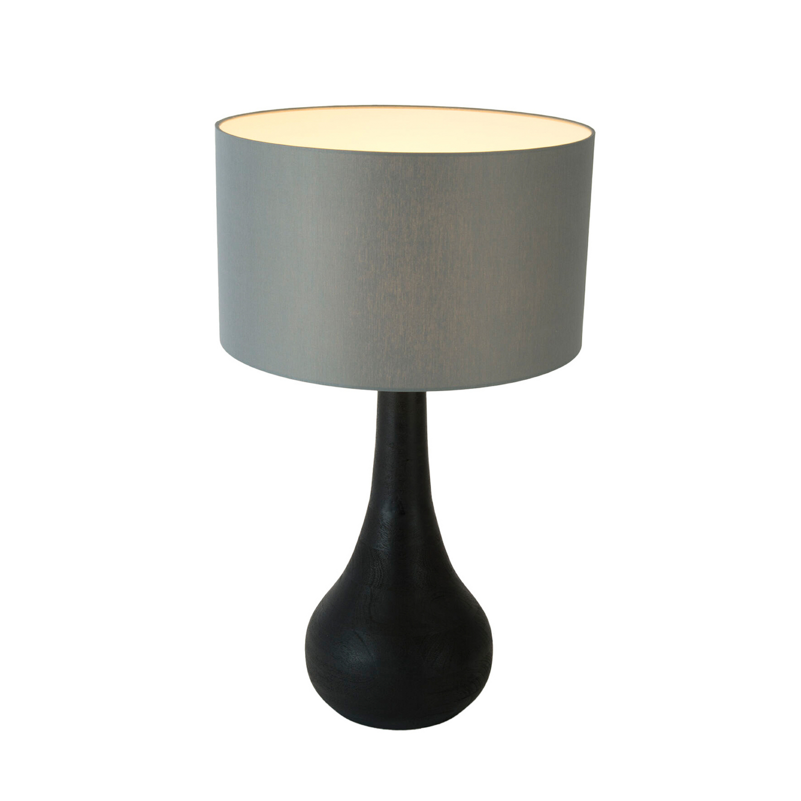 Tischleuchte RODOLFO, schwarz/grau, Höhe 63 cm, Holz/Chintz