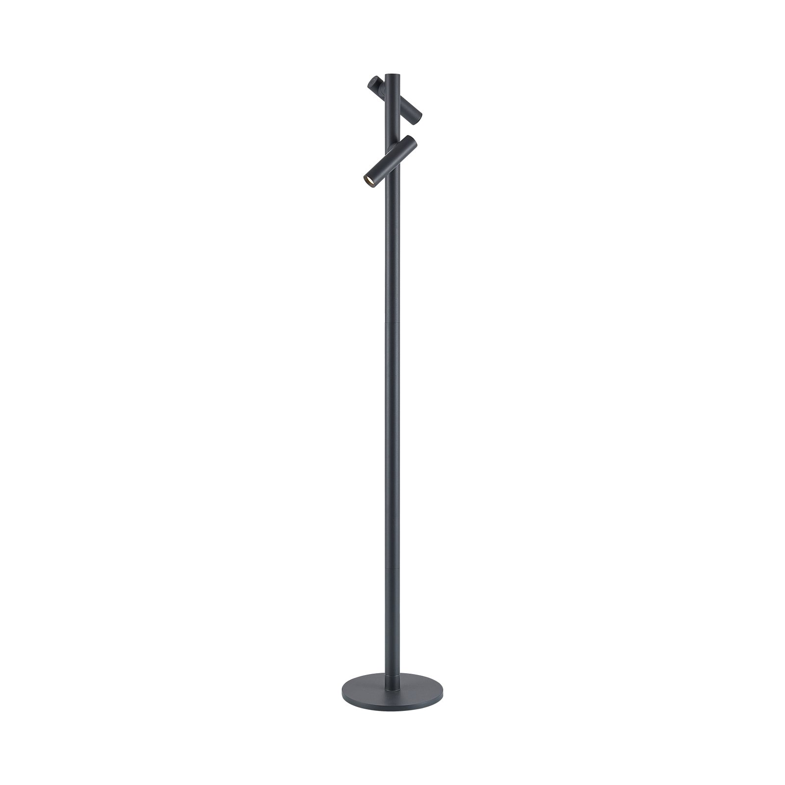 Molto Luce LED rechargeable floor lamp Mimo Double F, anthracite, aluminium