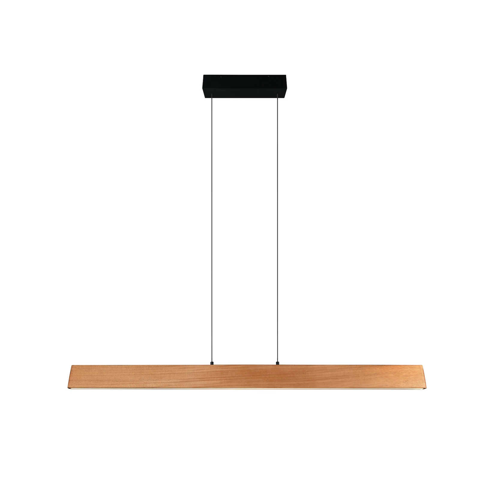 LED závěsné světlo Edgewood, délka 150 cm, dřevěná barva dřeva, CCT