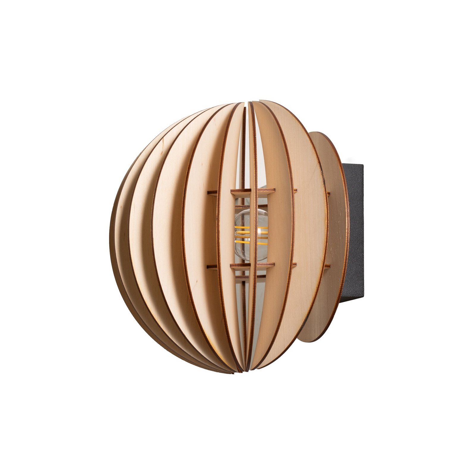 Aplique de pared Clay, Ø 23 cm, contrachapado de abedul, empotrada, E27 Aplique de pared Clay, Ø 23 cm, contrachapado de abedul, empotrada, E27