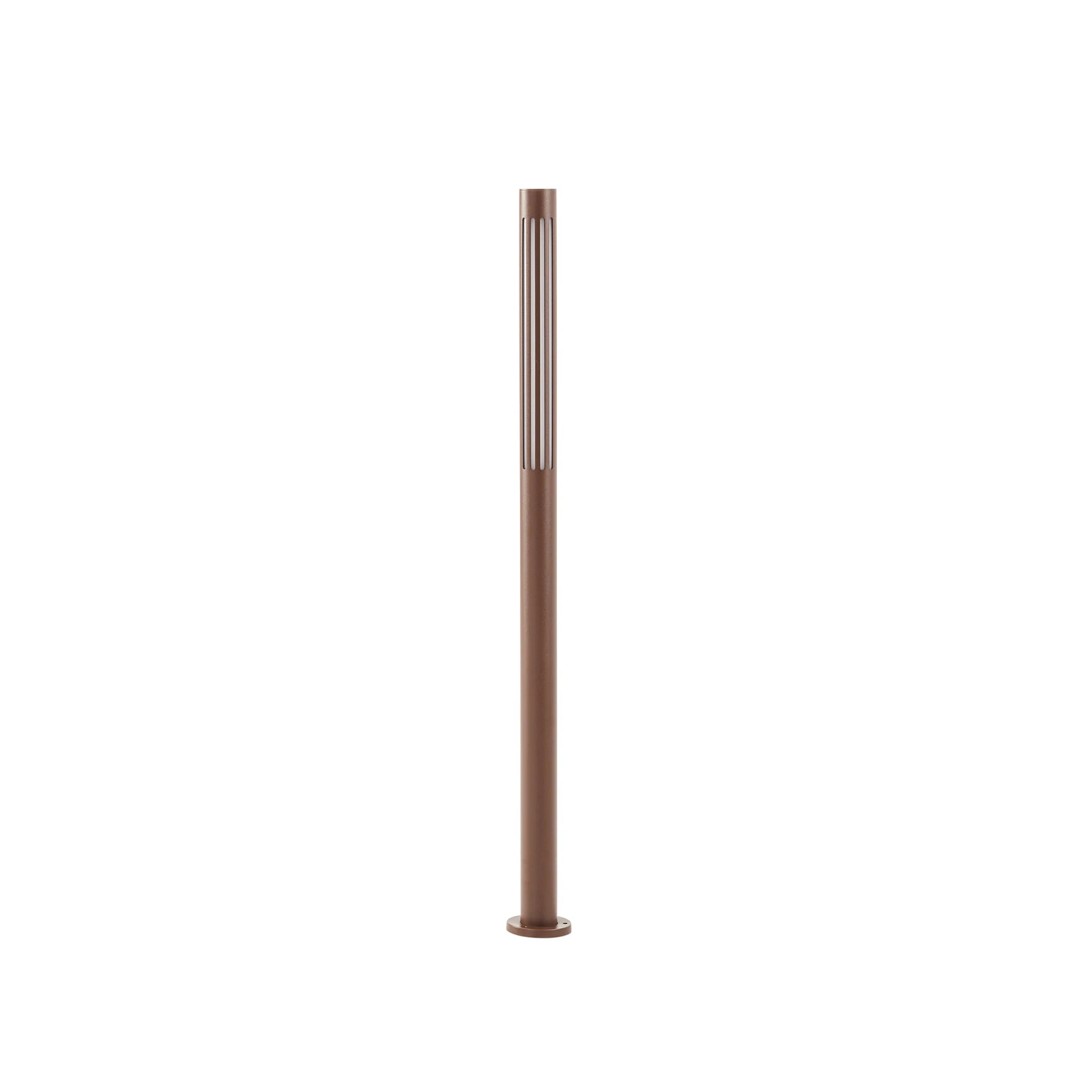 Bornes lumineuses LED Lindby Fjorya, hauteur 90 cm, marron, IP65