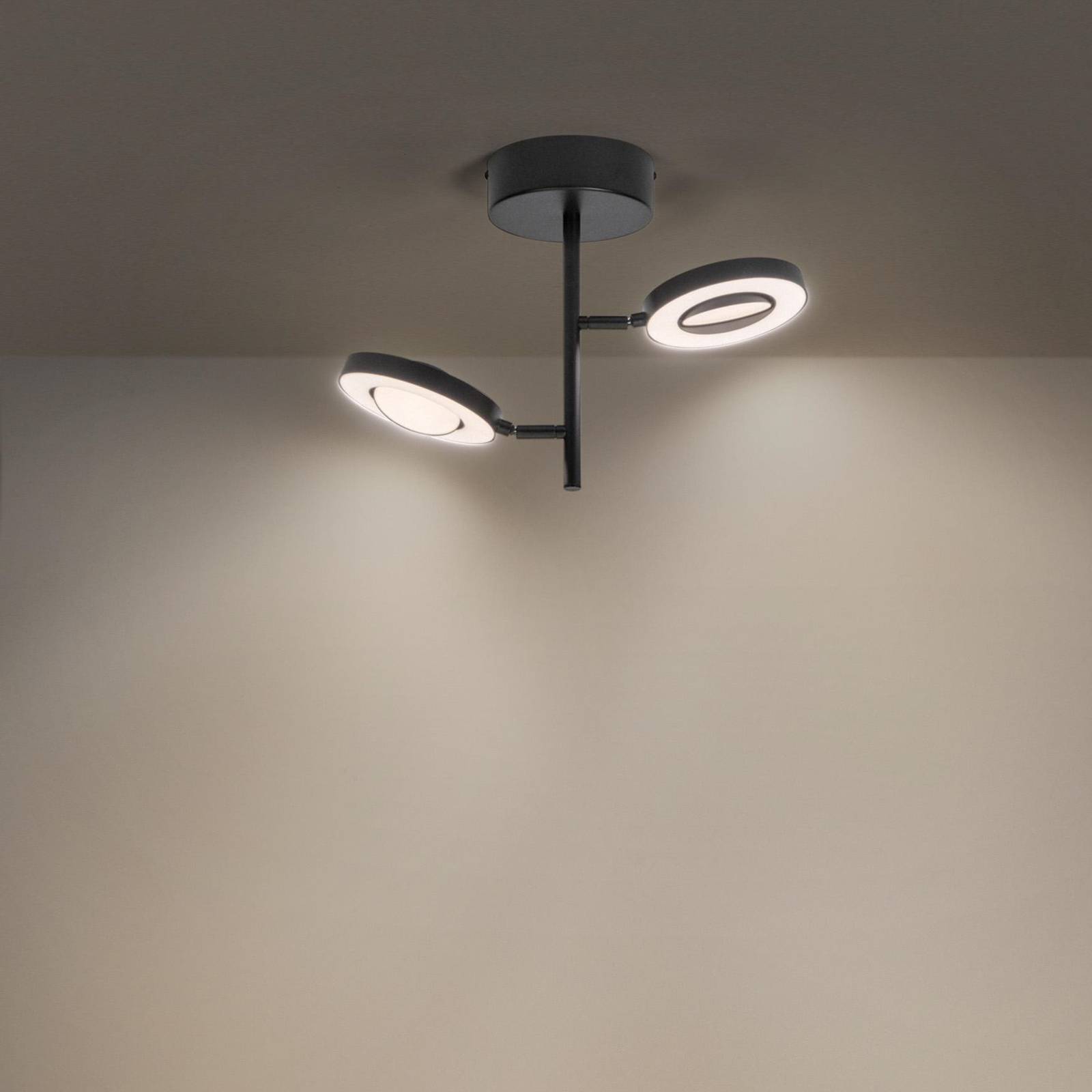 LEDVANCE Spot pour plafond LED Saturn à 2 lampes CCT haut noir