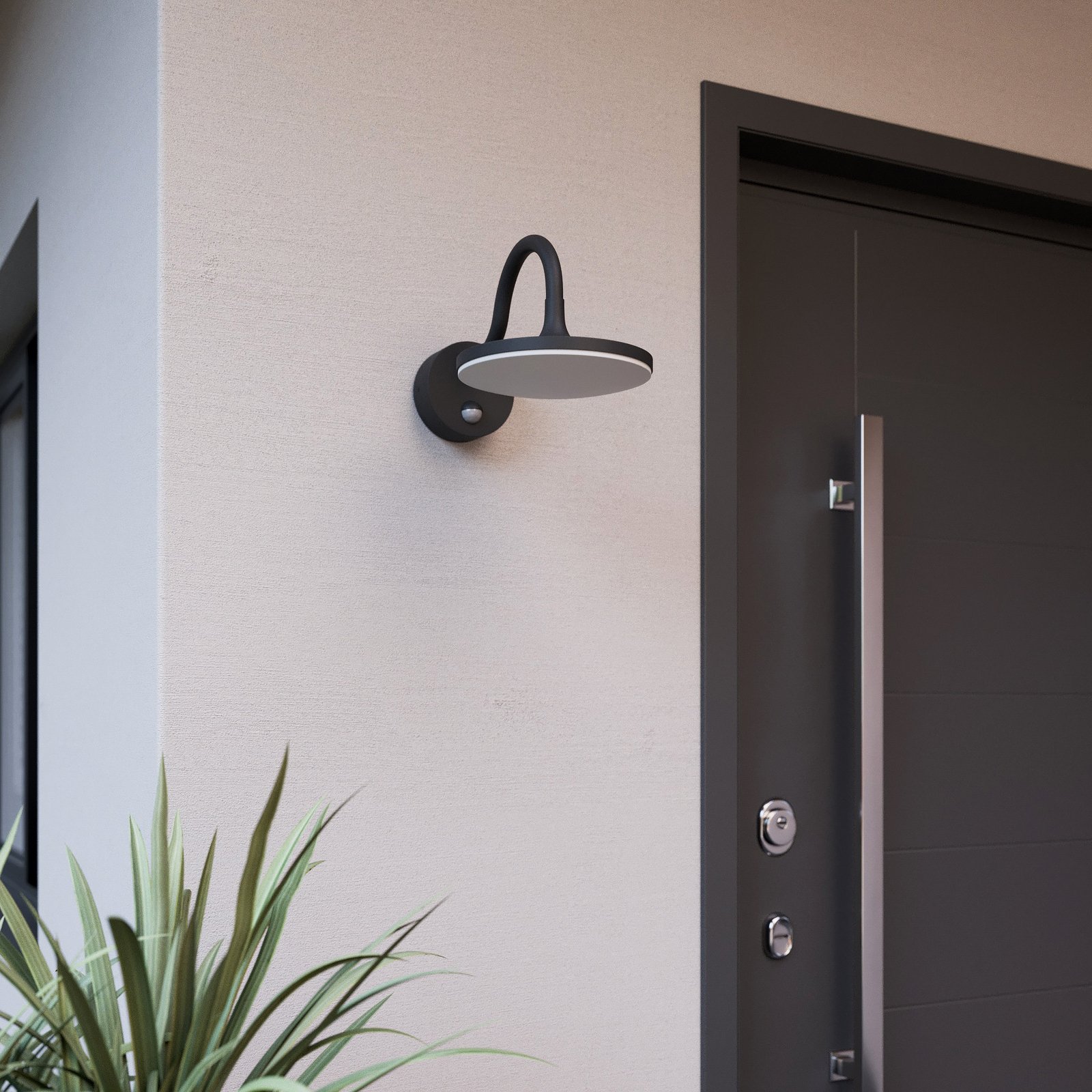 Fineria Applique Murale d'Extérieur w/Sensor Dark Grey - Arcchio