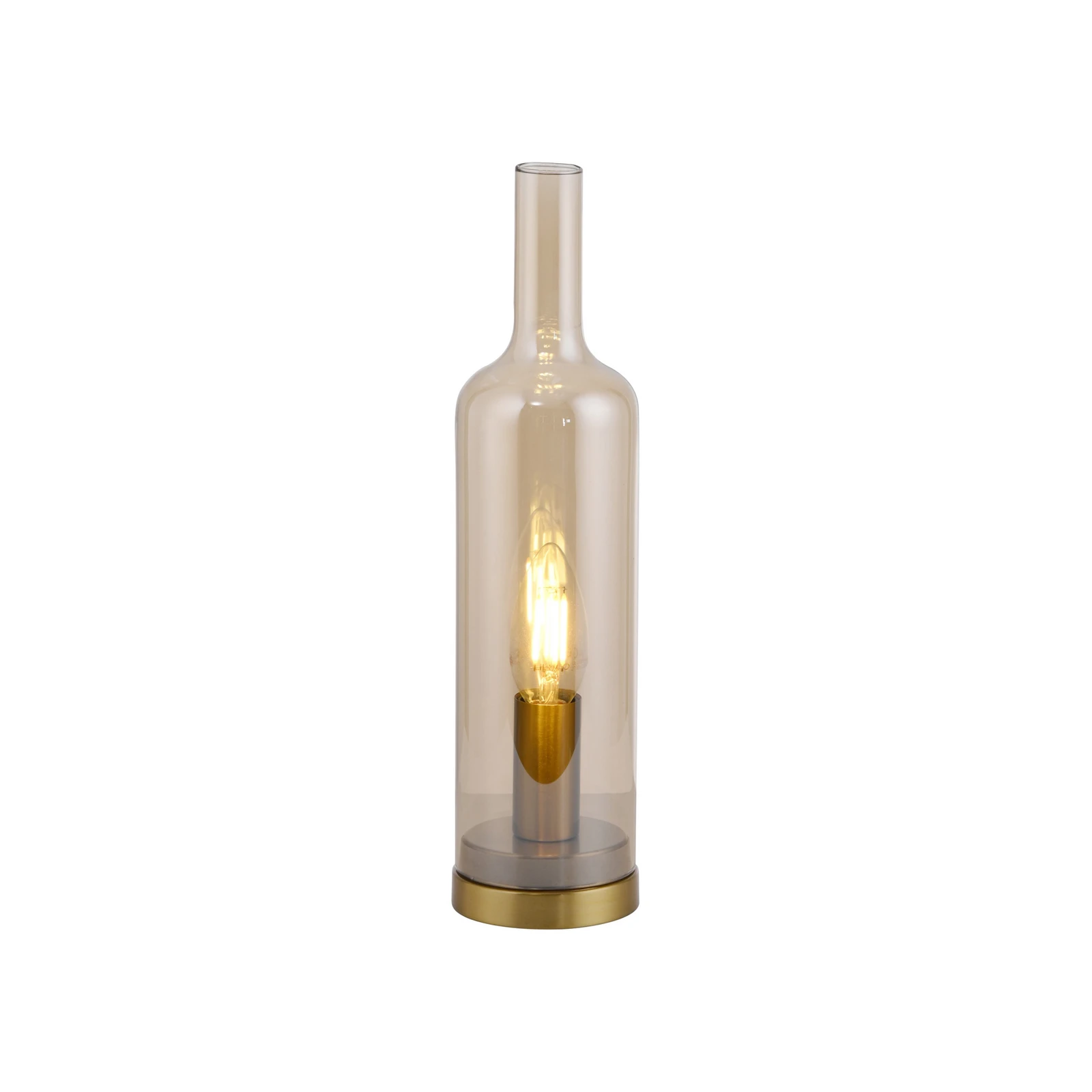 JUST LIGHT. stolová lampa Bottle, jantárová, sklo, E14