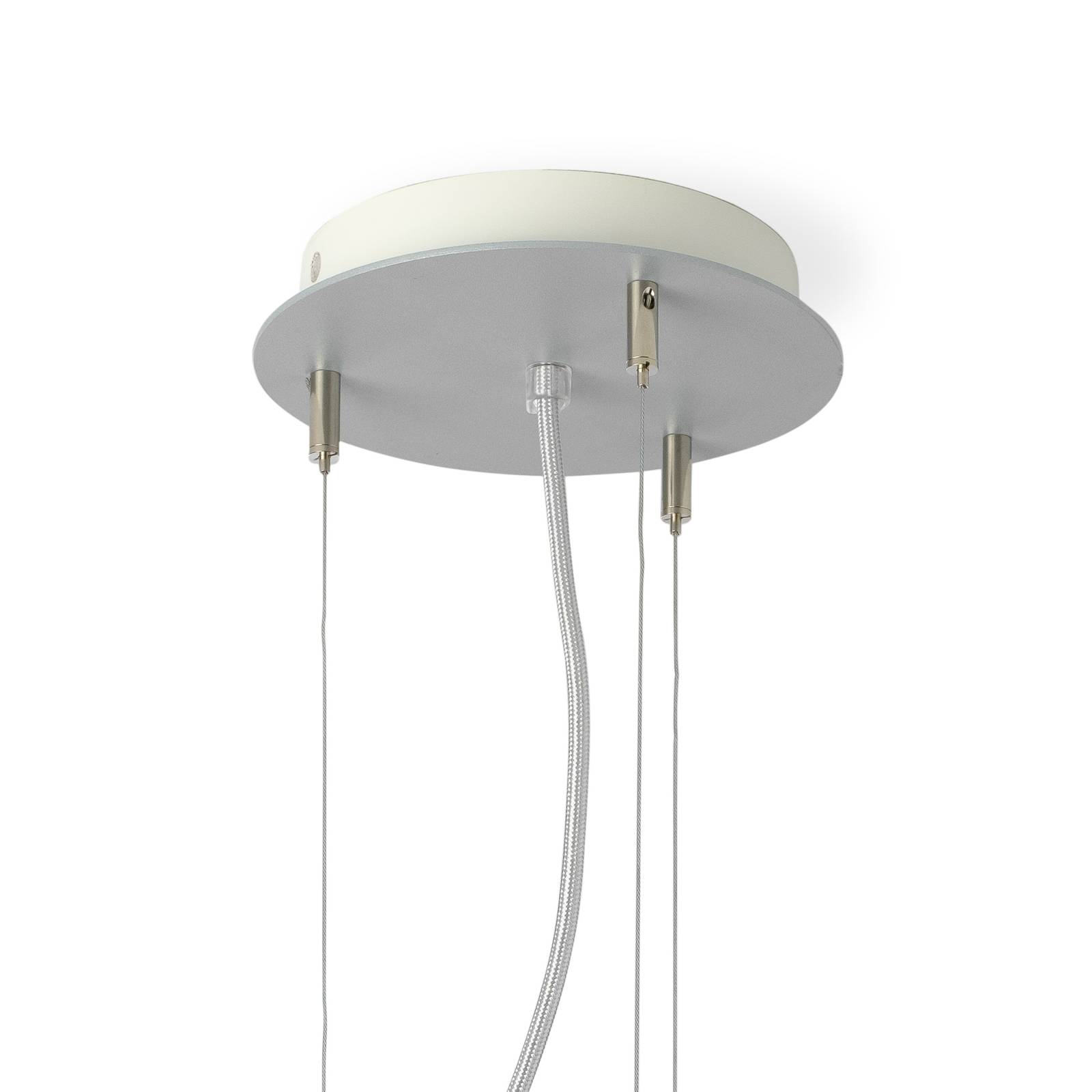 LARAwood M LED-hængelampe, nøddetræ, Ø 43 cm