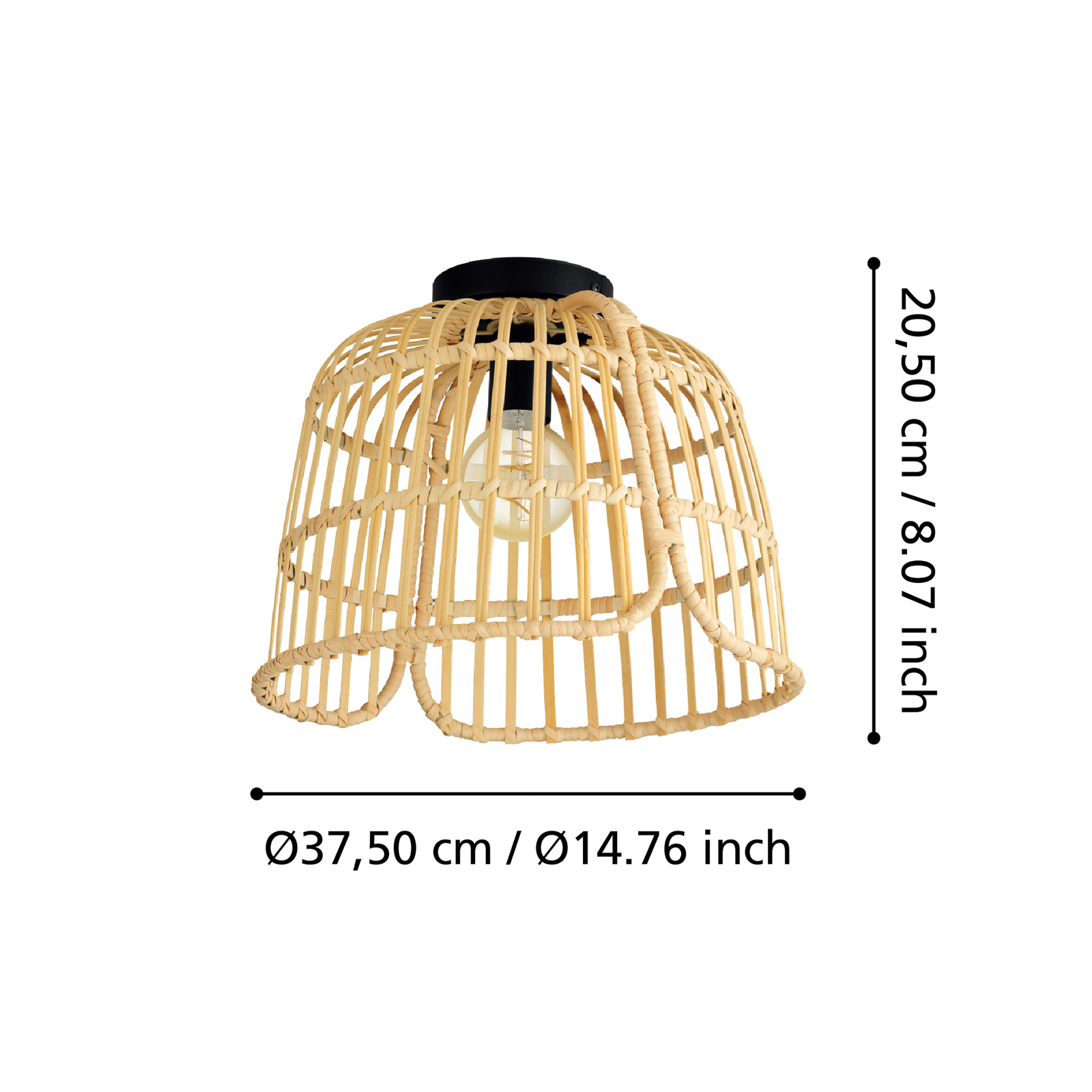 EGLO Glyneath laevalgusti rotangist