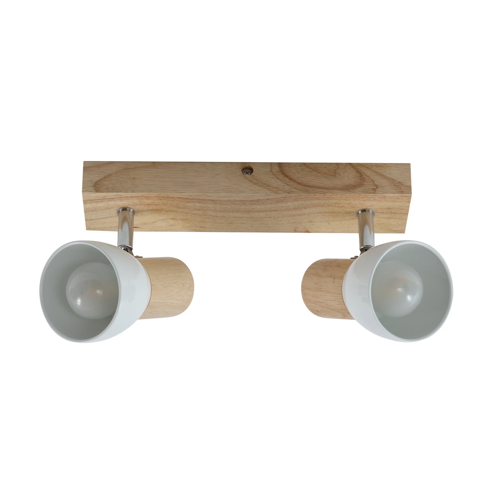 Lindby Deckenleuchte Thorin, 27 cm, 2-flg., weiß, Holz, E14