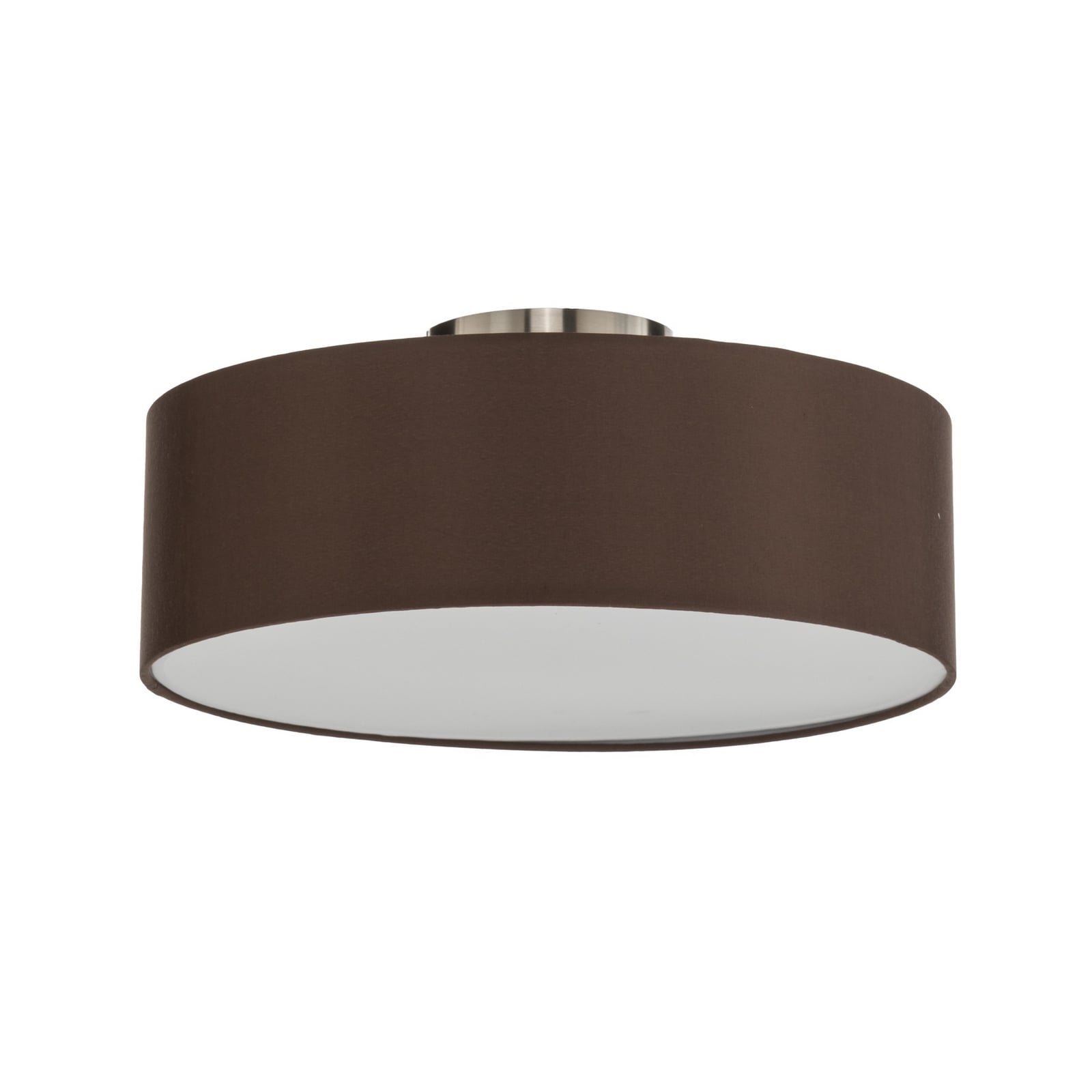 Lindby taklampa Sebatin, Ø 40 cm, ljusbrun, tyg, E27