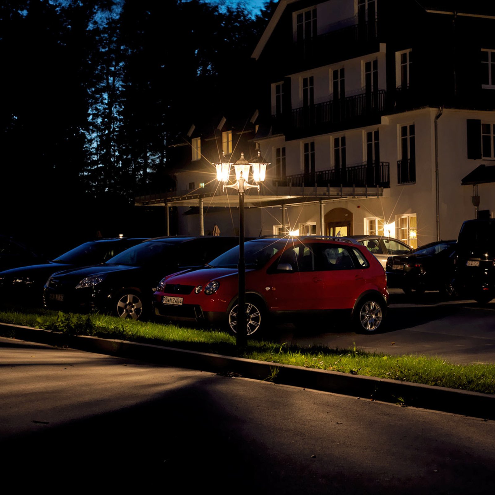 Lampadaire d'extérieur à 3 lampes 2099, noir