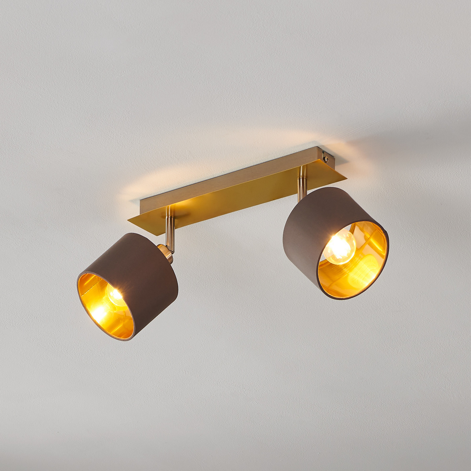 Valbiano plafonieră Cappuccino/Gold două surse