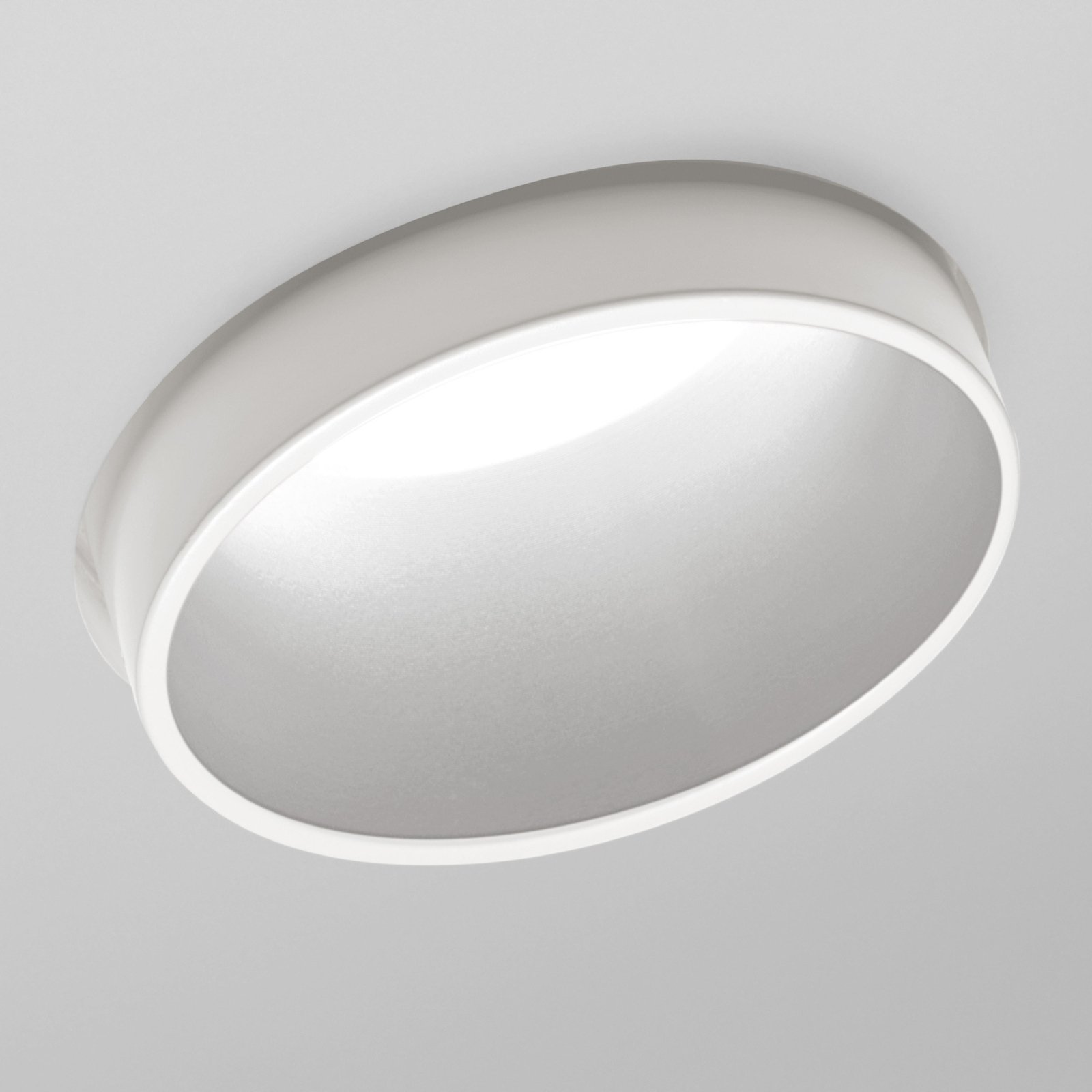 Recessed spotlight Thessaly, white, plaster, Ø 10 cm, GU10