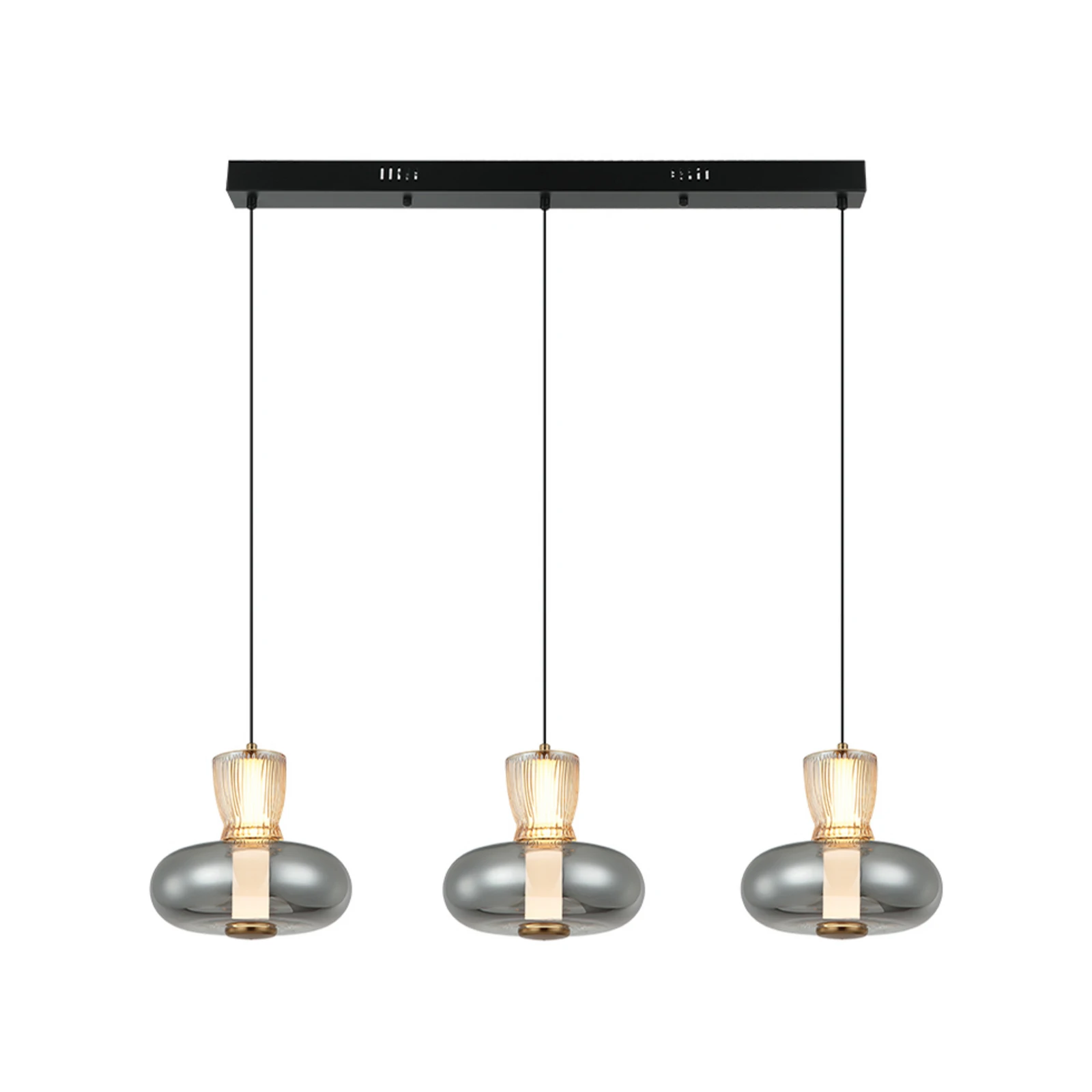 Viseća LED lampa Sire, duljina 92 cm, dimljeno/brončano staklo, 3 žarulje.