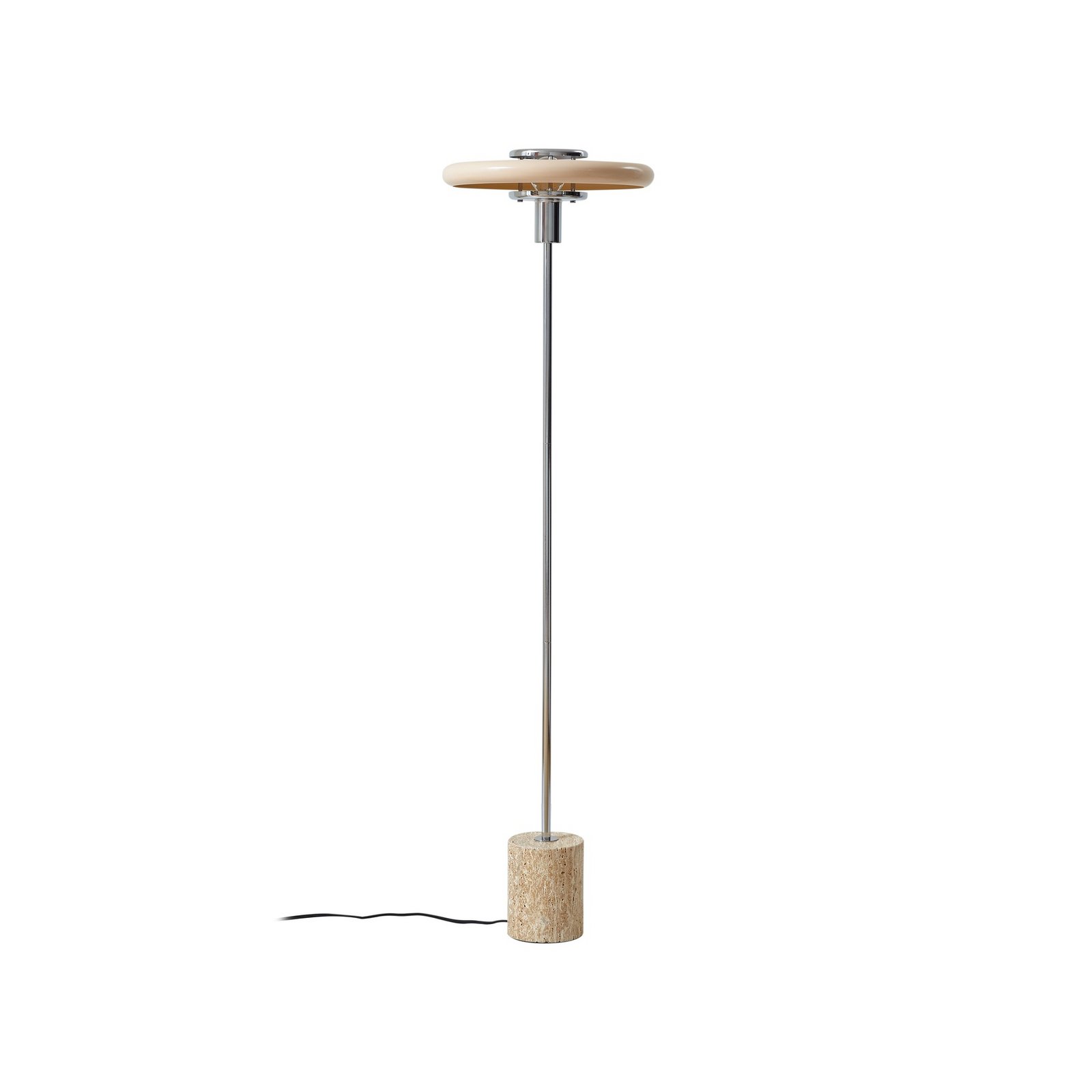 Lindby Stehleuchte Branford, 130 cm, beige, Metall/Travertin