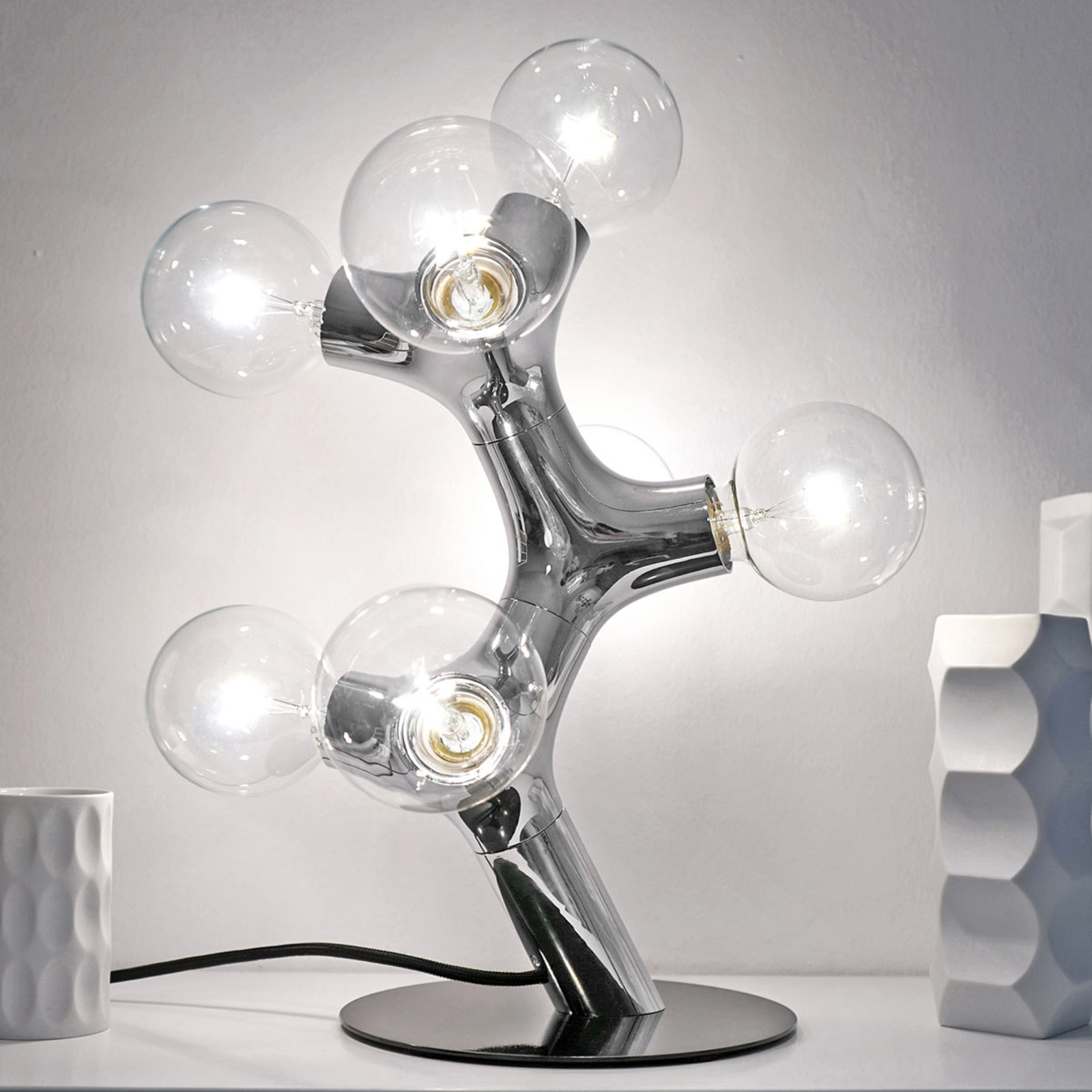 next DNA Table - designer table lamp, chrome