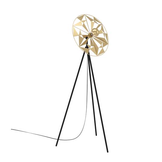 Castanuelo floor lamp, black/gold Lights.co.uk