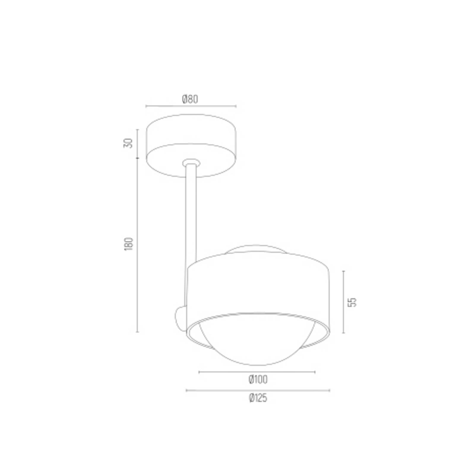 Lampa sufitowa Mado, beżowa, 1-punktowa, wysokość 21 cm, stal/szkło