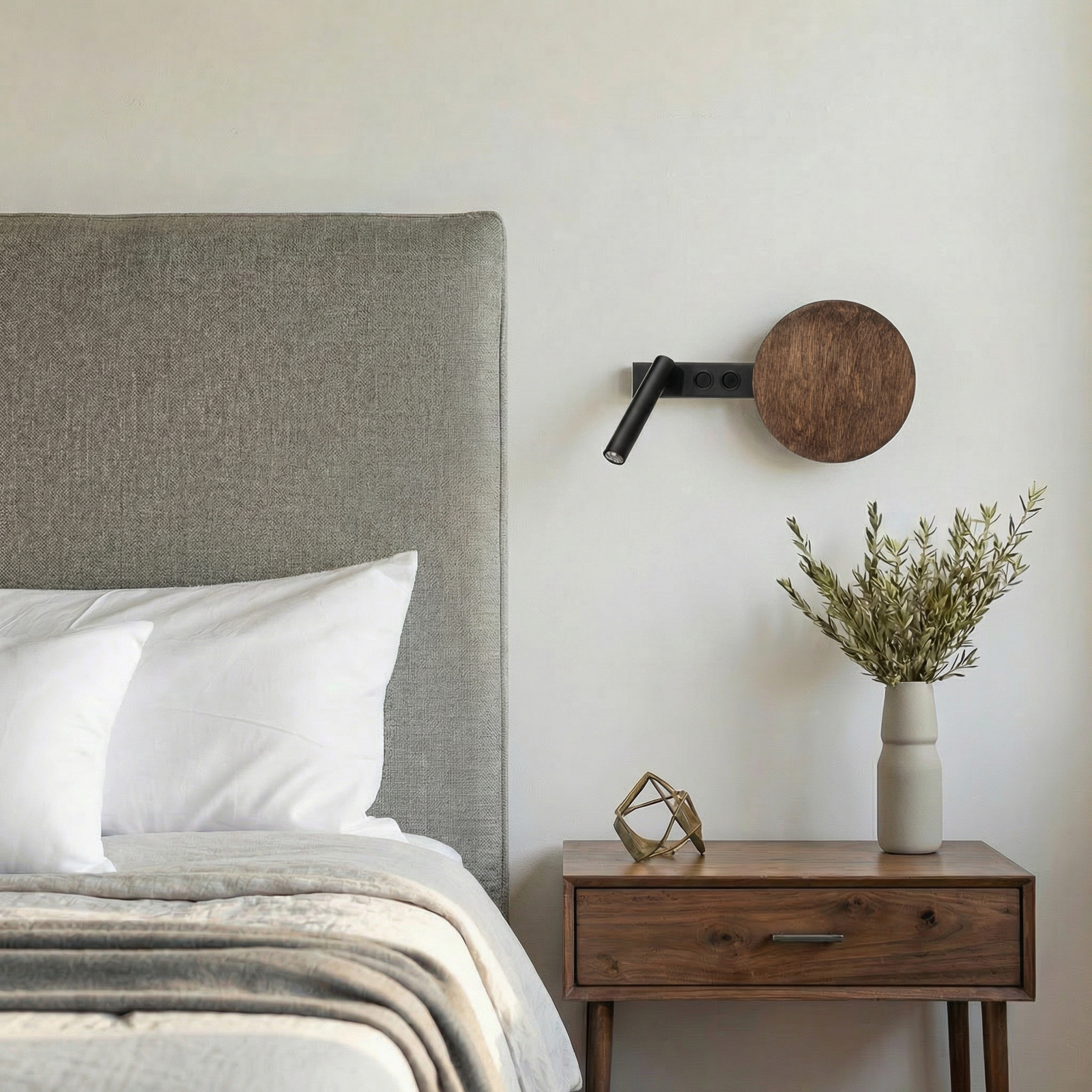 Hotel Mood wall light, black/brown, metal, wood, G9 Hotel Mood wall light, black/brown, metal, wood, G9