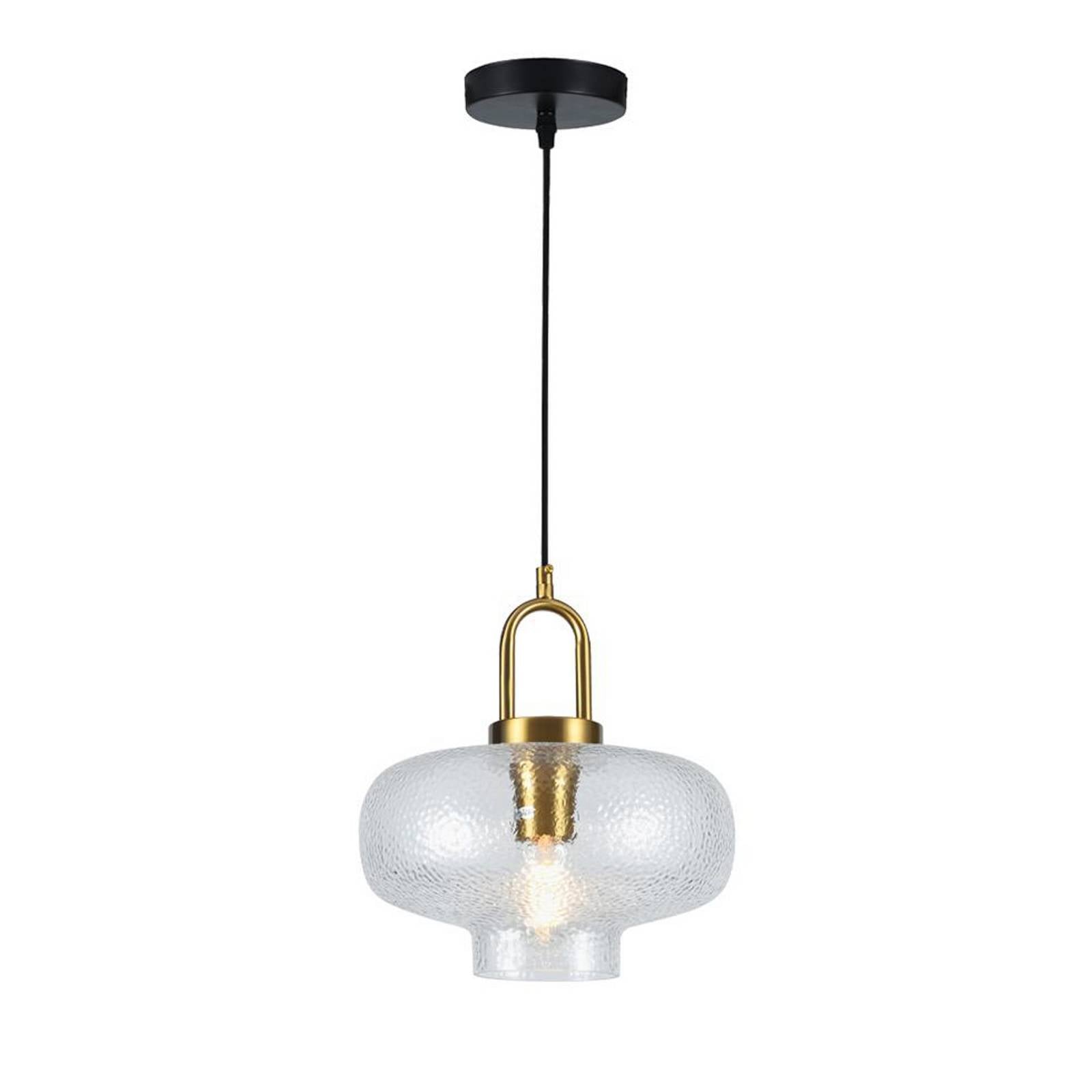 Pendellampe Oslo, Ø 26 cm, klar/goldfarben, Glas