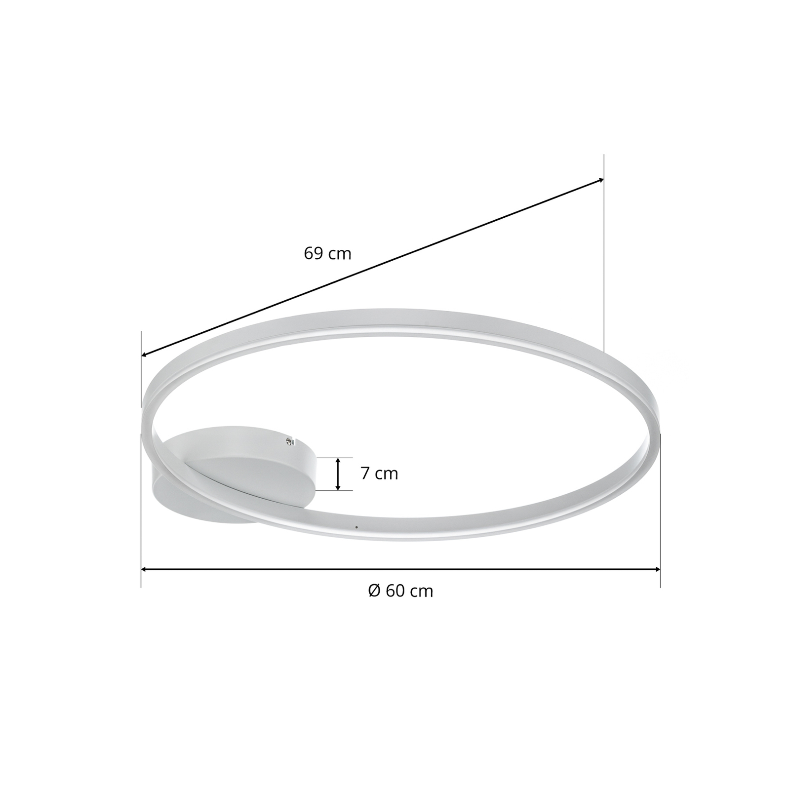 LED stropní světlo Giotto 1žár., bílá