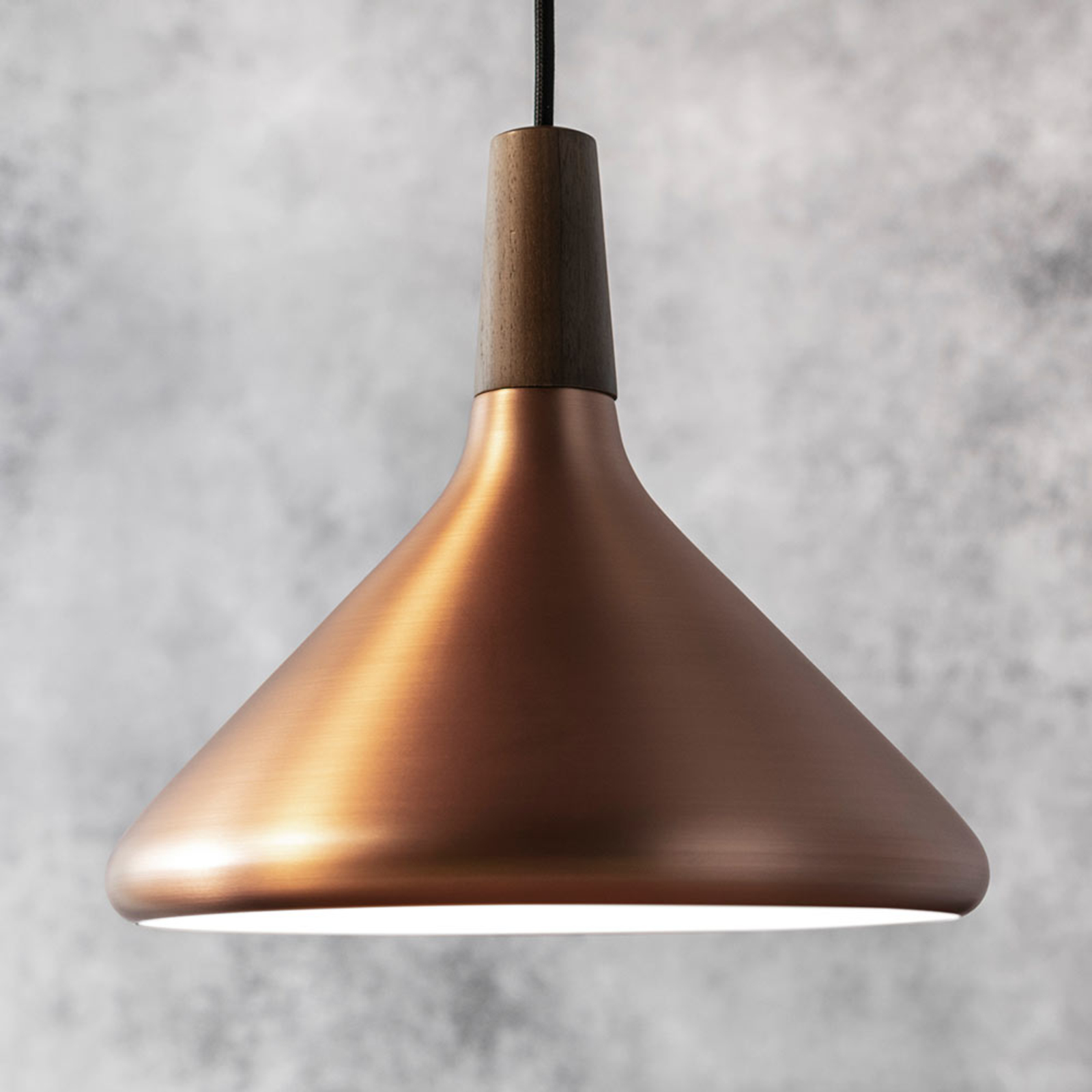 Nori hanging light, metal, copper-coloured Ø 27 cm