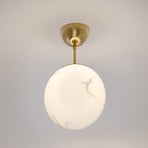 Lampa sufitowa Bellagio marki By Rydéns, mosiądz/biały, 1-punktowa, szkło