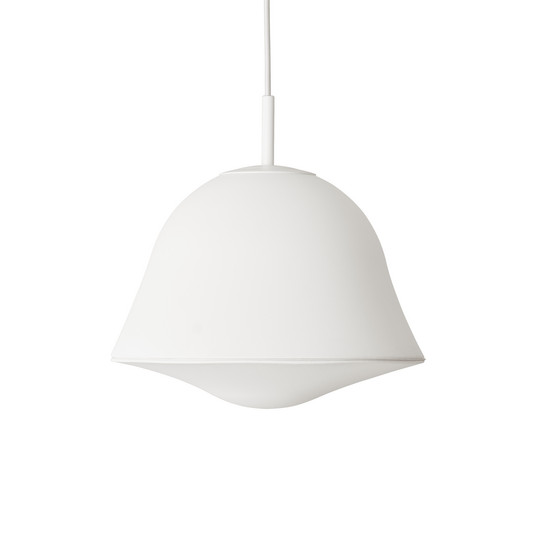 Lámpara colgante CALY, blanca, Ø 32 cm, tejido/vidrio, E14 - GEJST