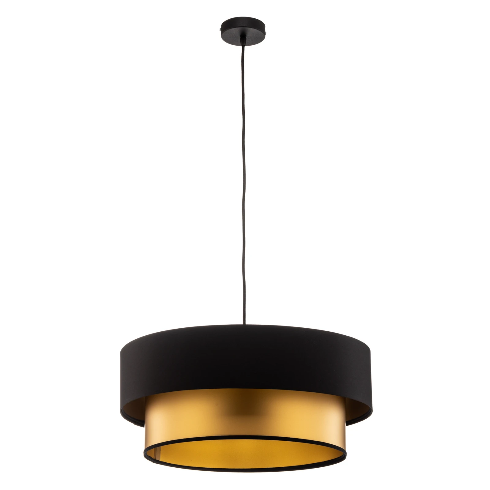 Lampa wisząca Dorina, czarny/złoty Ø 50cm