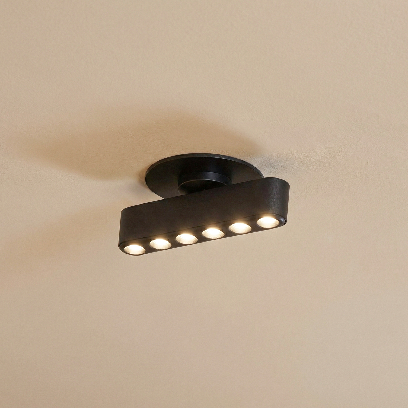 Lindby LED inbouwlamp Eldrin, zwart, lichtpunten, 13,1 cm