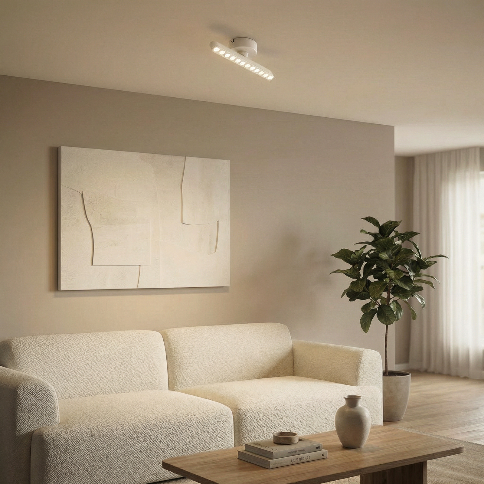 Lindby LED spotlight Eldrin, white, 1-bulb, light points