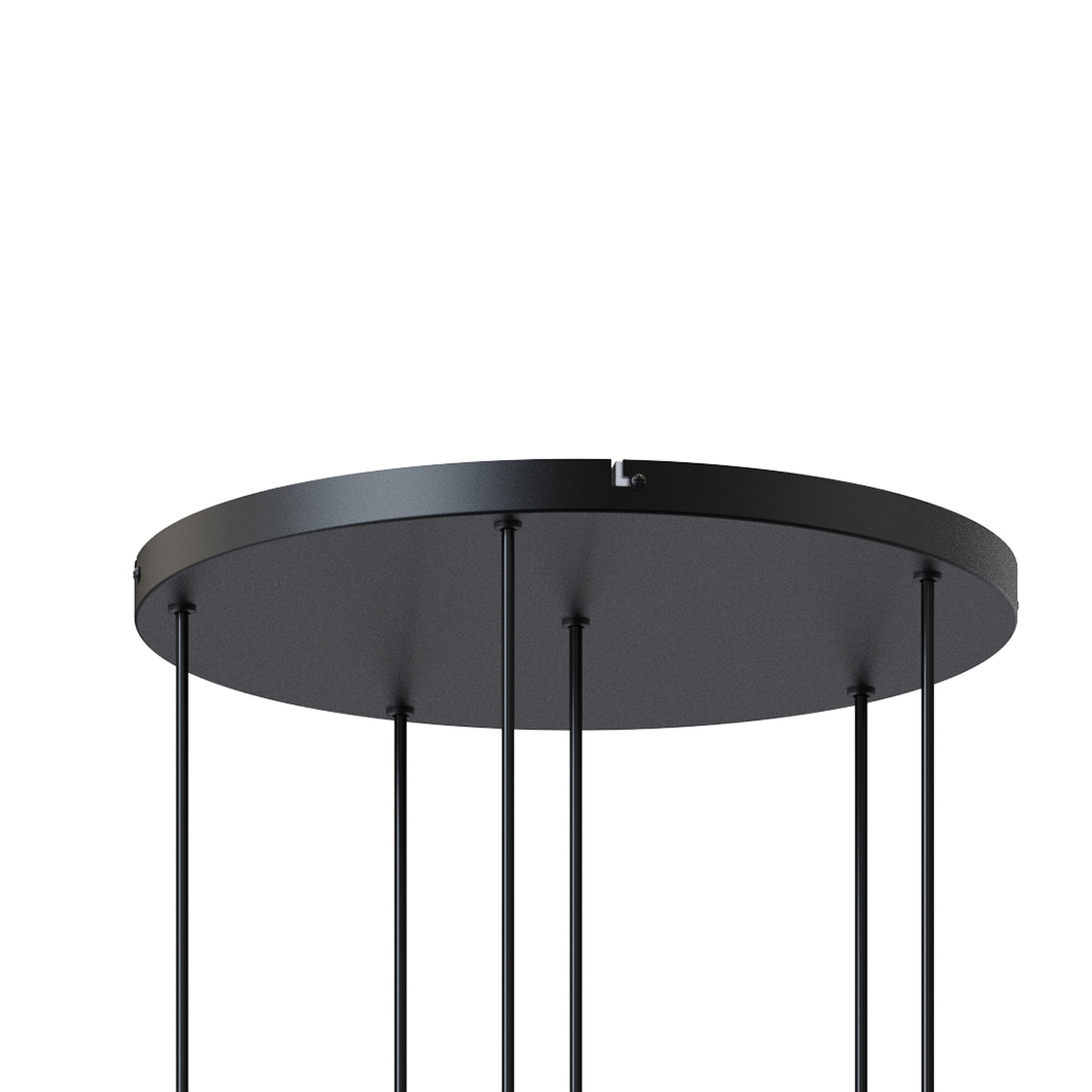 Lucande Suspension Narion, ronde, noire, à 6 lampes