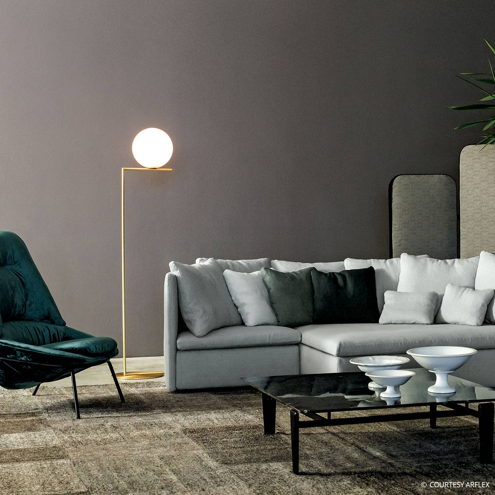 Lampa stojąca FLOS IC F2 szczotkowany mosiądz