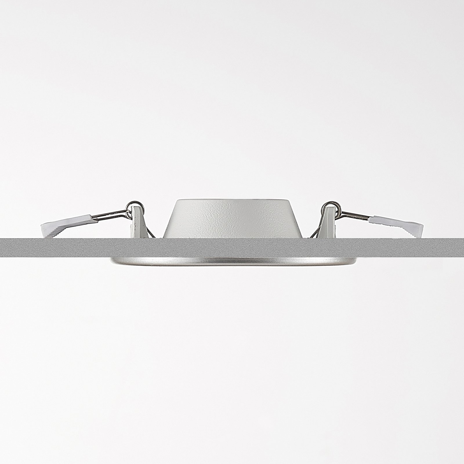 Prios Cadance LED-downlight, sølv, 11,5 cm