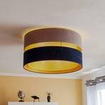 Duo ceiling light, navy blue/grey/gold, Ø 60 cm