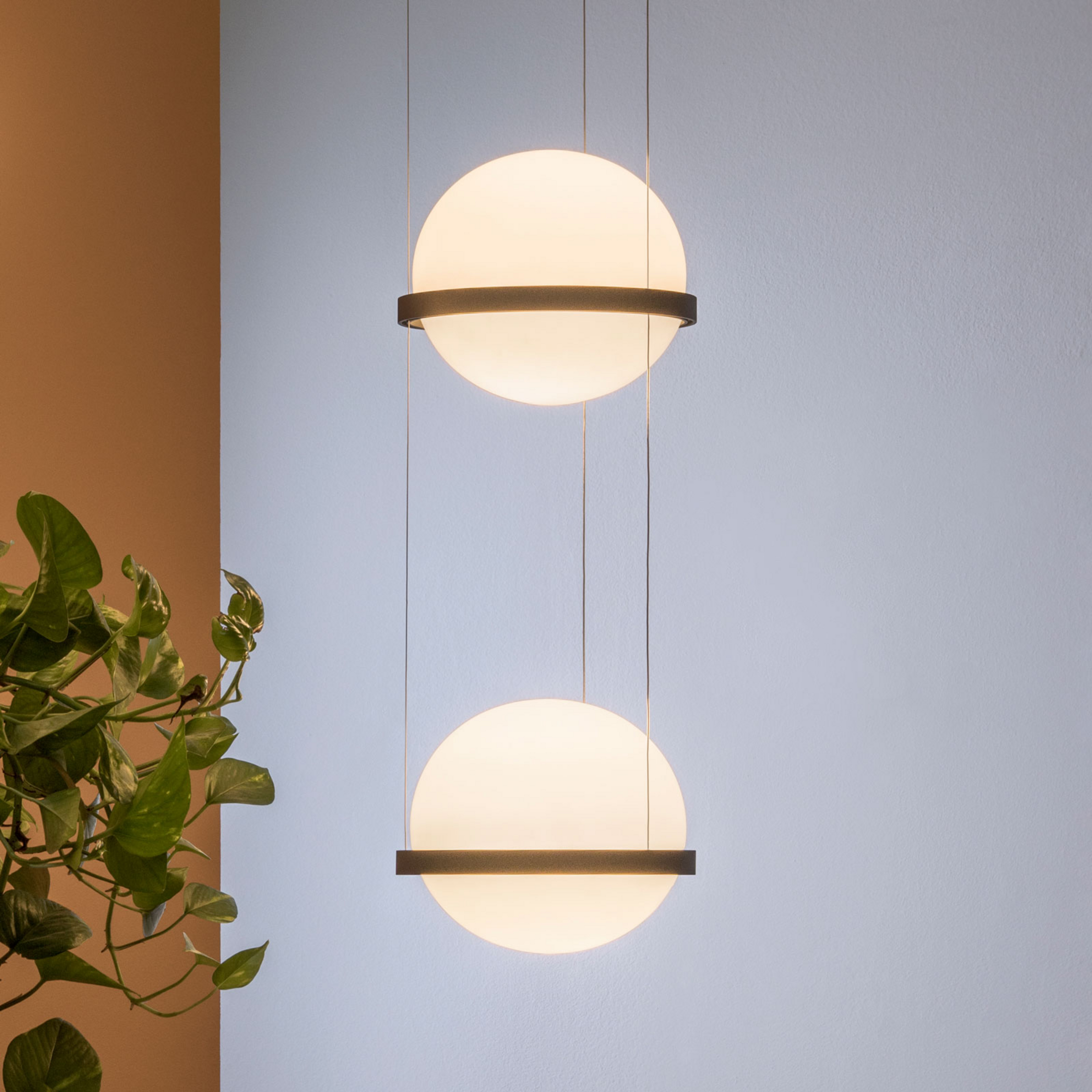Palma 3726 LED hanging light, 2-bulb, graphite - Vibia