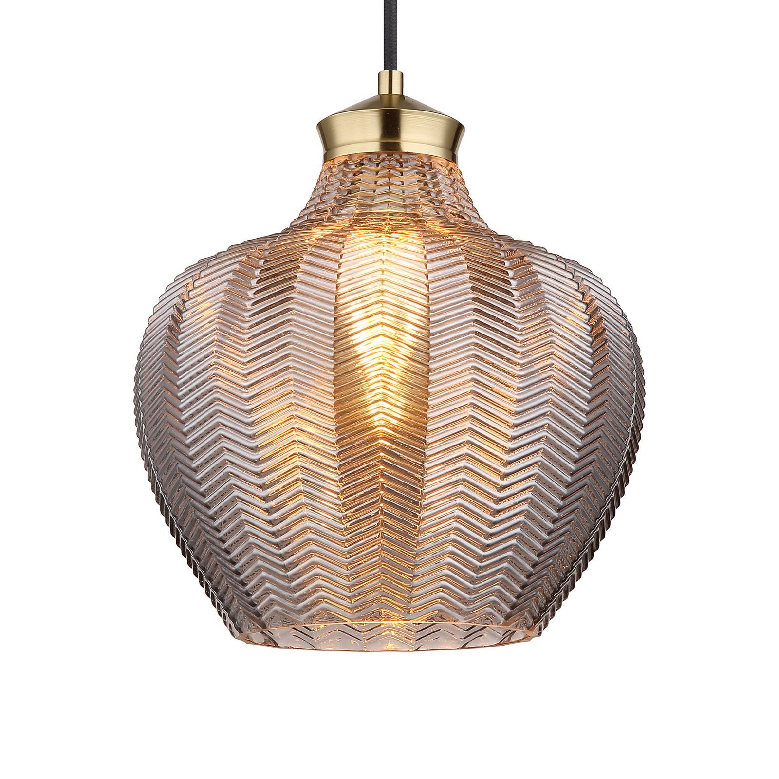 Lampa wisząca Jessica, Ø 25 cm, dymny szary, szkło