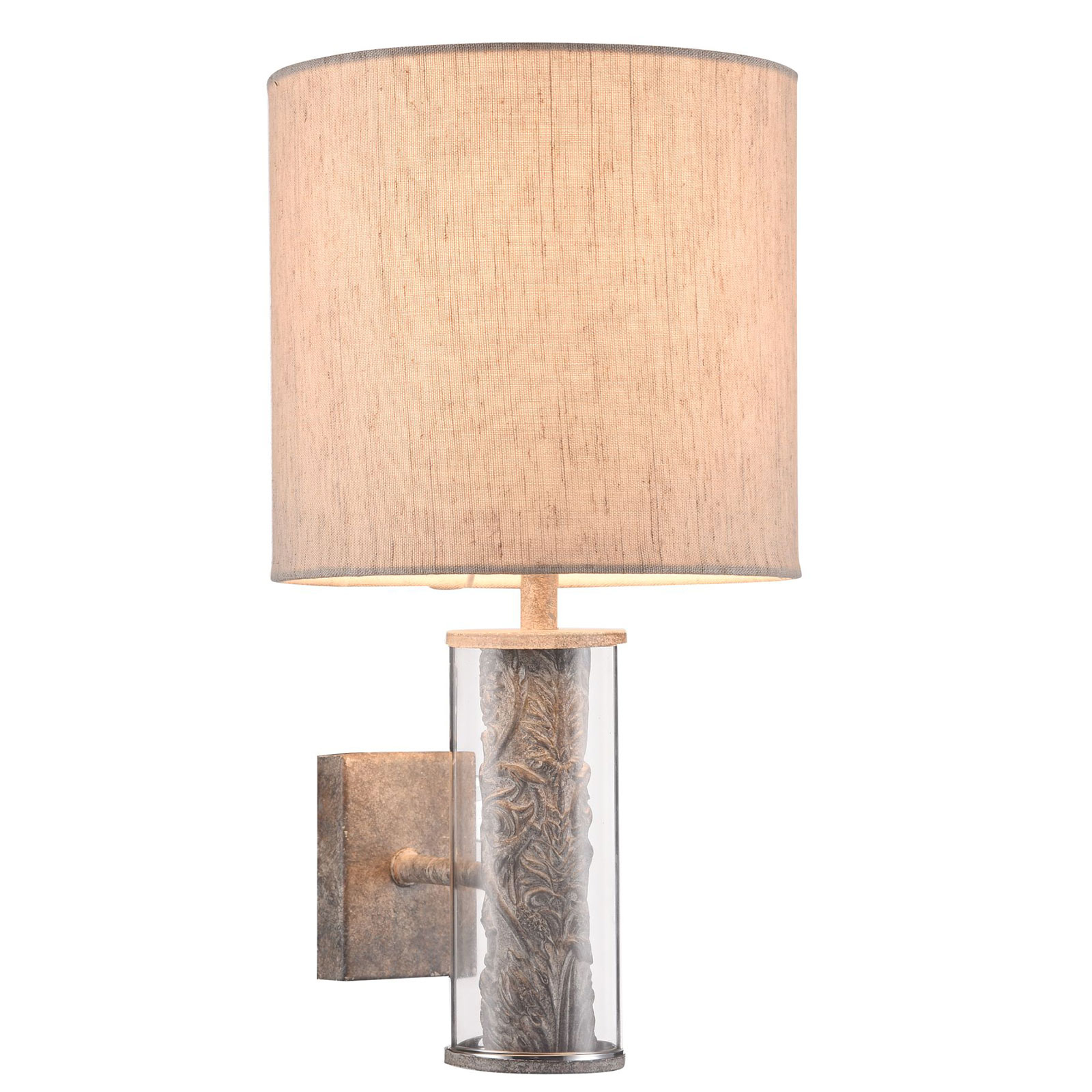 Maytoni Maryland wall light with fabric lampshade, linen, for Living / Dining Room, linen, polyresin, glass, E14, 40 W, energy efficiency: A++, W: 18 cm, H: 30 cm