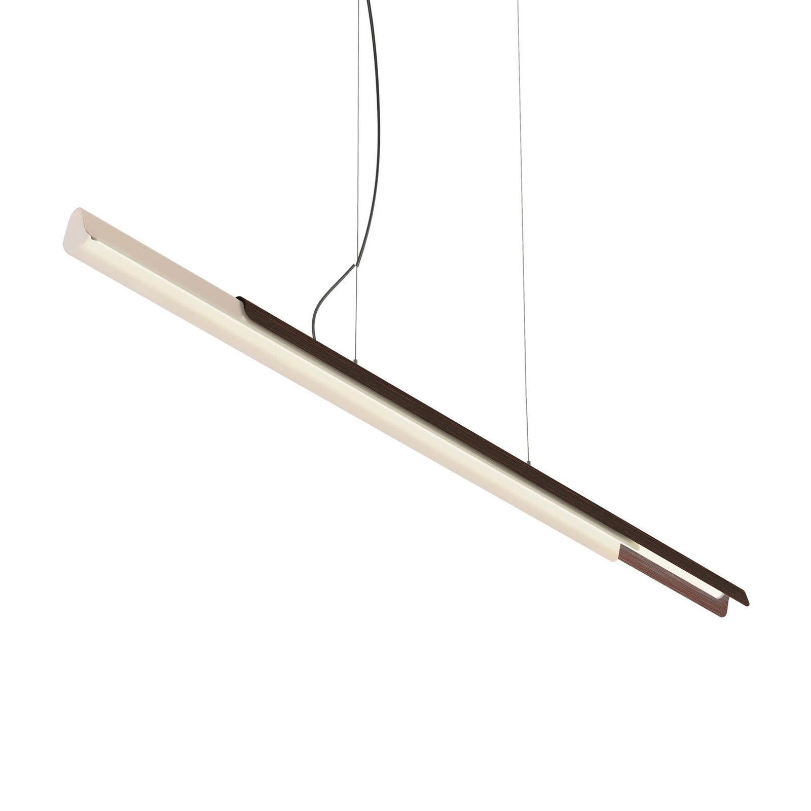 kdln Hängelampe Dala linear, sandweiß/holz, 3.000 K 150 cm