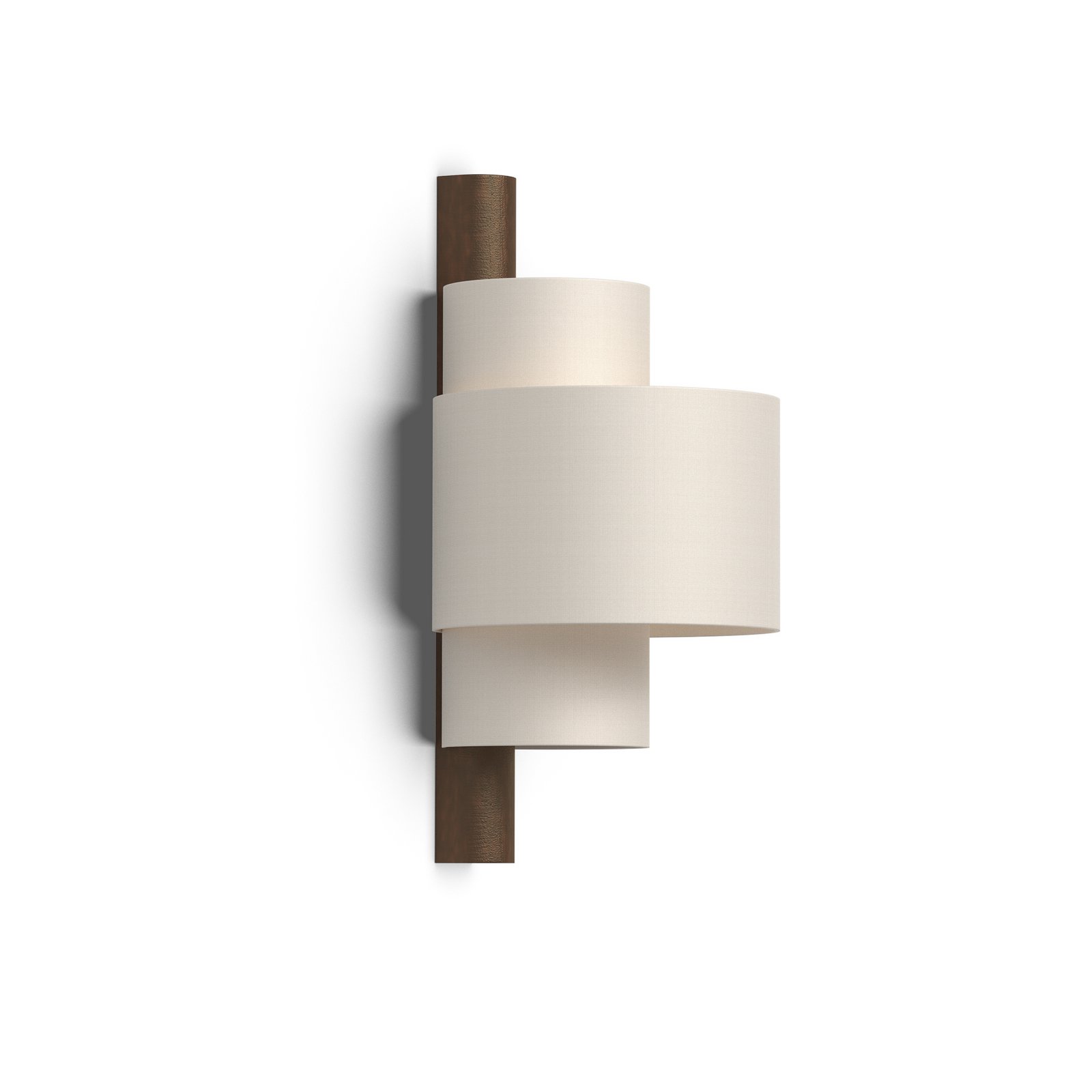 Lucande wandlamp Kirim, crèmewit, stof, hoogte 40 cm