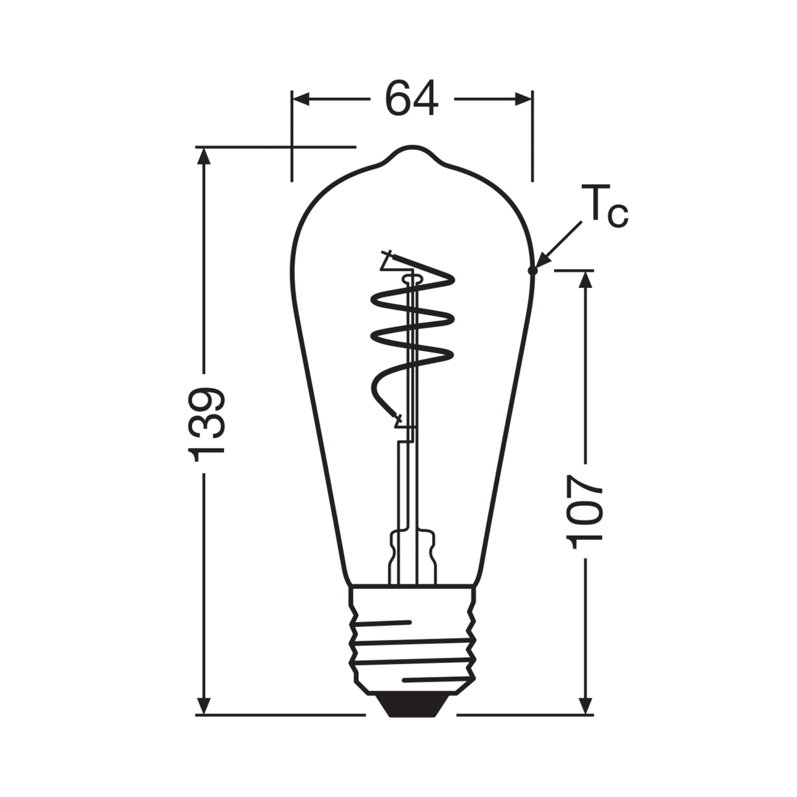 OSRAM LED Vintage ST64 E27 3,4W 927 Spiral Filament clar