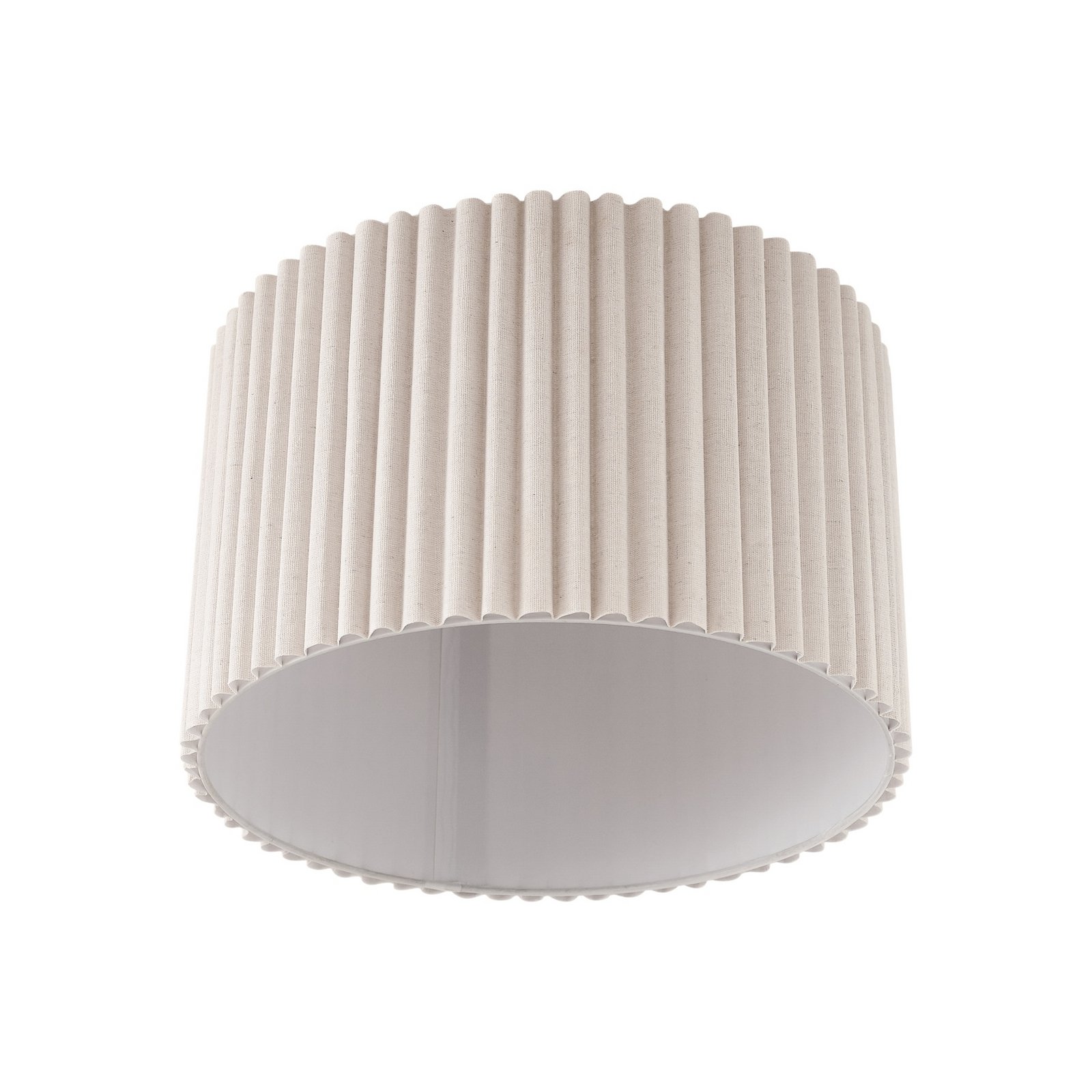 Lindby Deckenleuchte Libbie, Ø 45 cm, Leinen, cremefarben